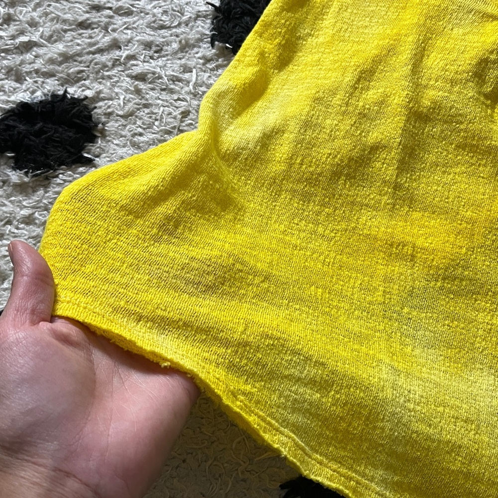 Free People size xs Yellow Tank Top with Stud Detail and open flow back - Picture 6 of 13